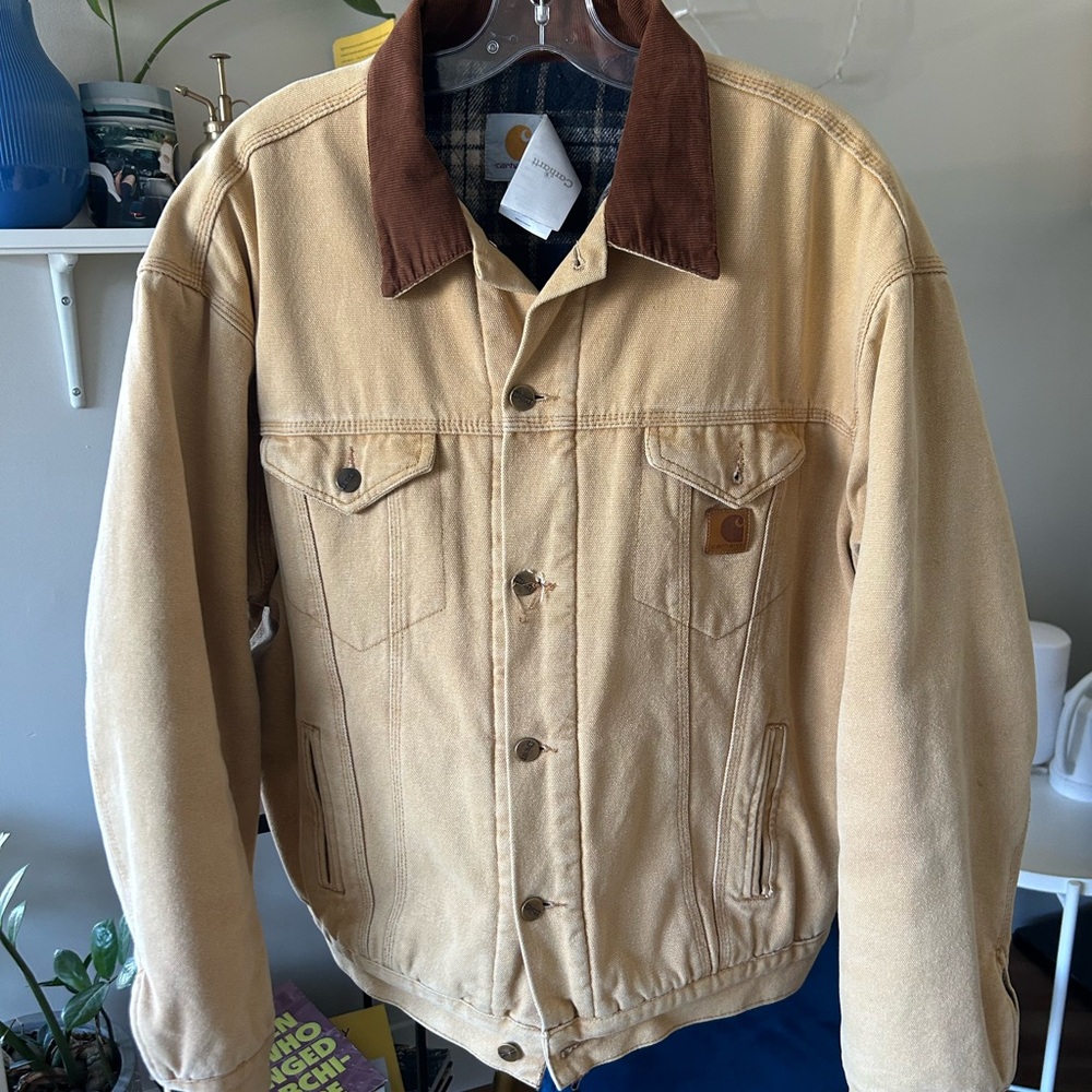 Carhartt Vintage Blanket Lined Insulated Jacket with Brown Collar